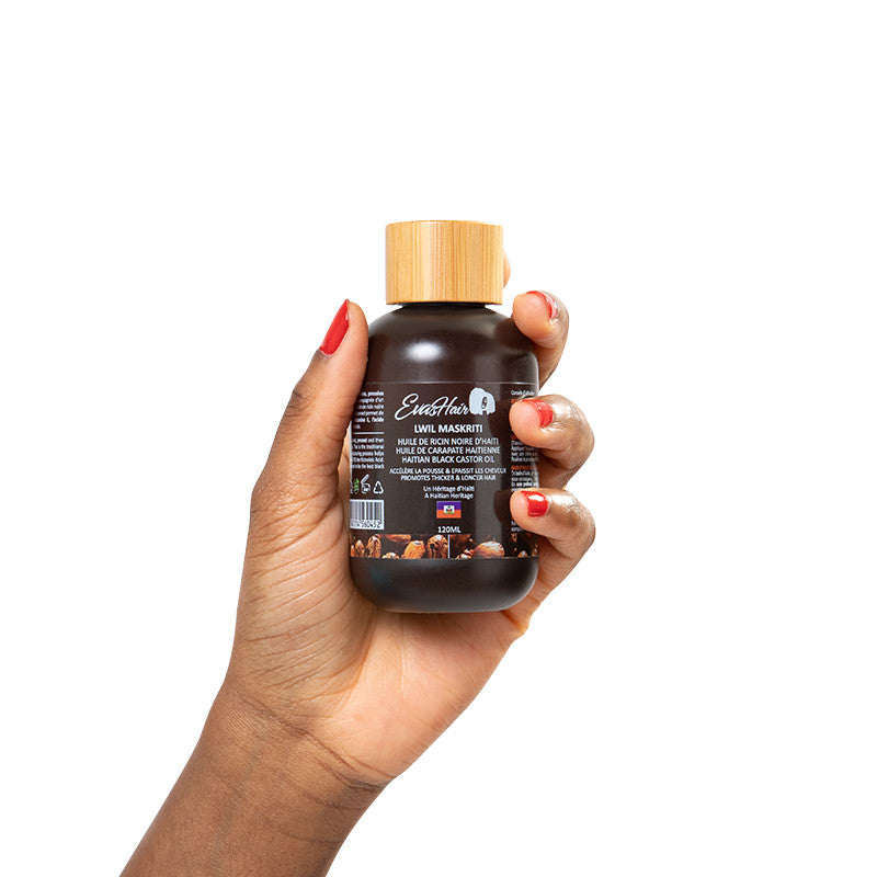 Huile de Ricin Pure – EVASHAIR | Fortifie, stimule la pousse et scelle l’hydratation